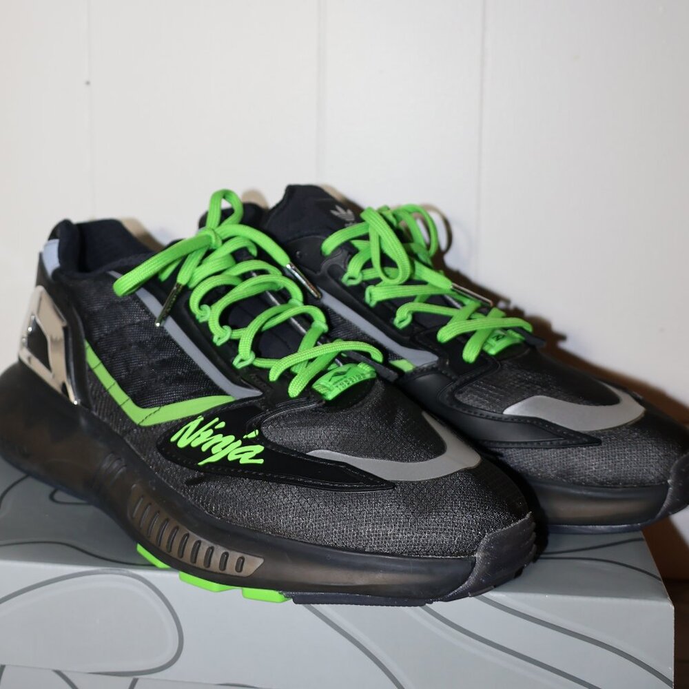 Adidas Ninja ZX 2K Boost Black Green Running‎ Sneakers Shoes Size 10.5